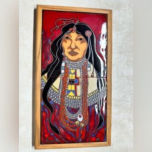 Vintage Tile wall hanging, coaster or trivet